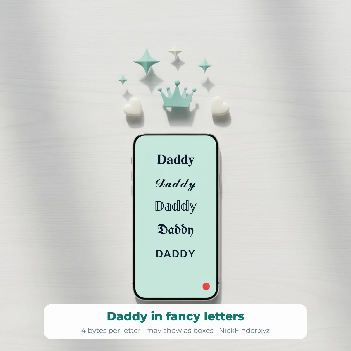 Daddy name in fancy letters for Free Fire