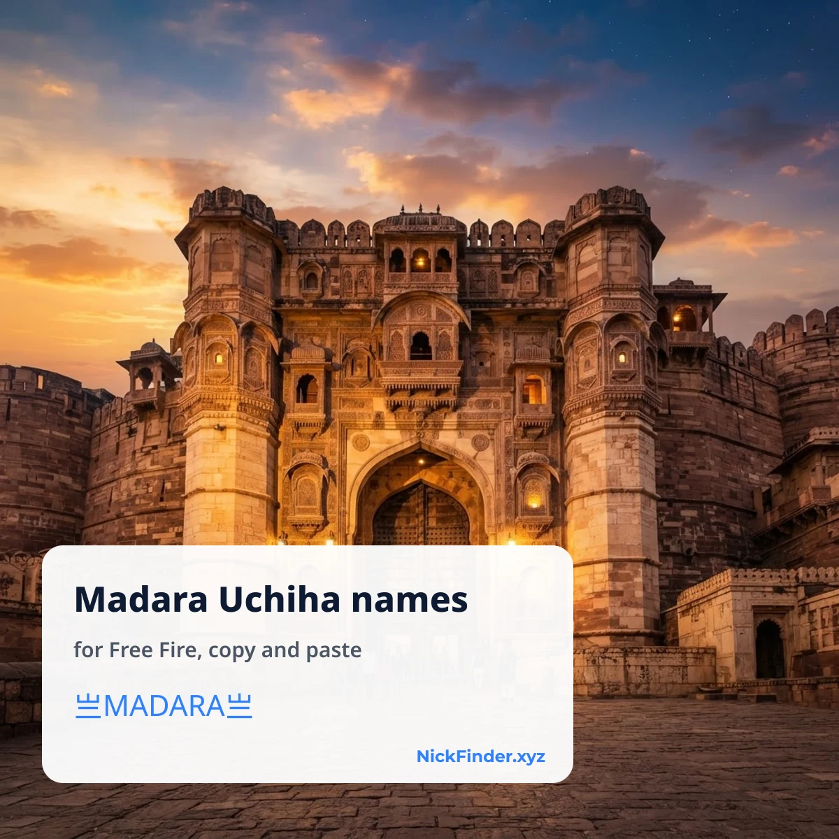 Madara Uchiha Free Fire names to copy