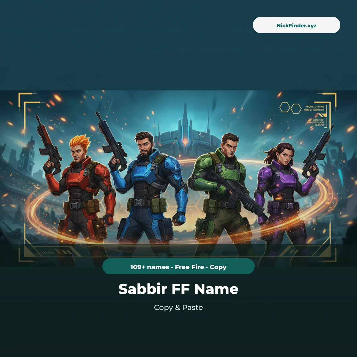 Sabbir Free Fire nickname styles: boy, girl, fancy letters and game-safe tags