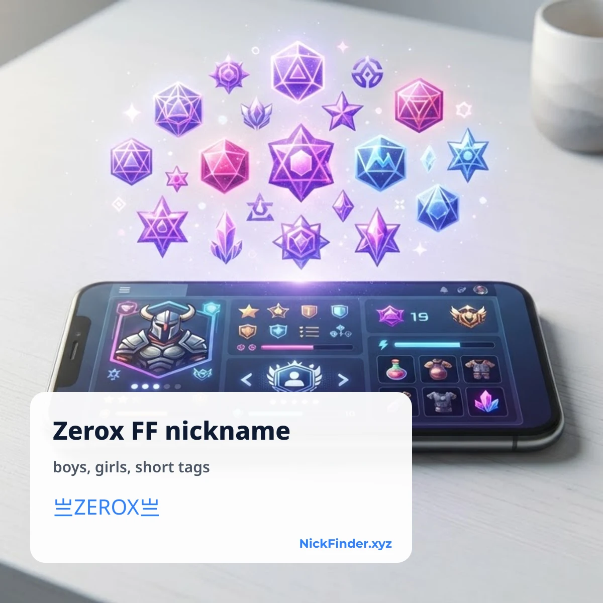 Zerox FF nickname styles to copy