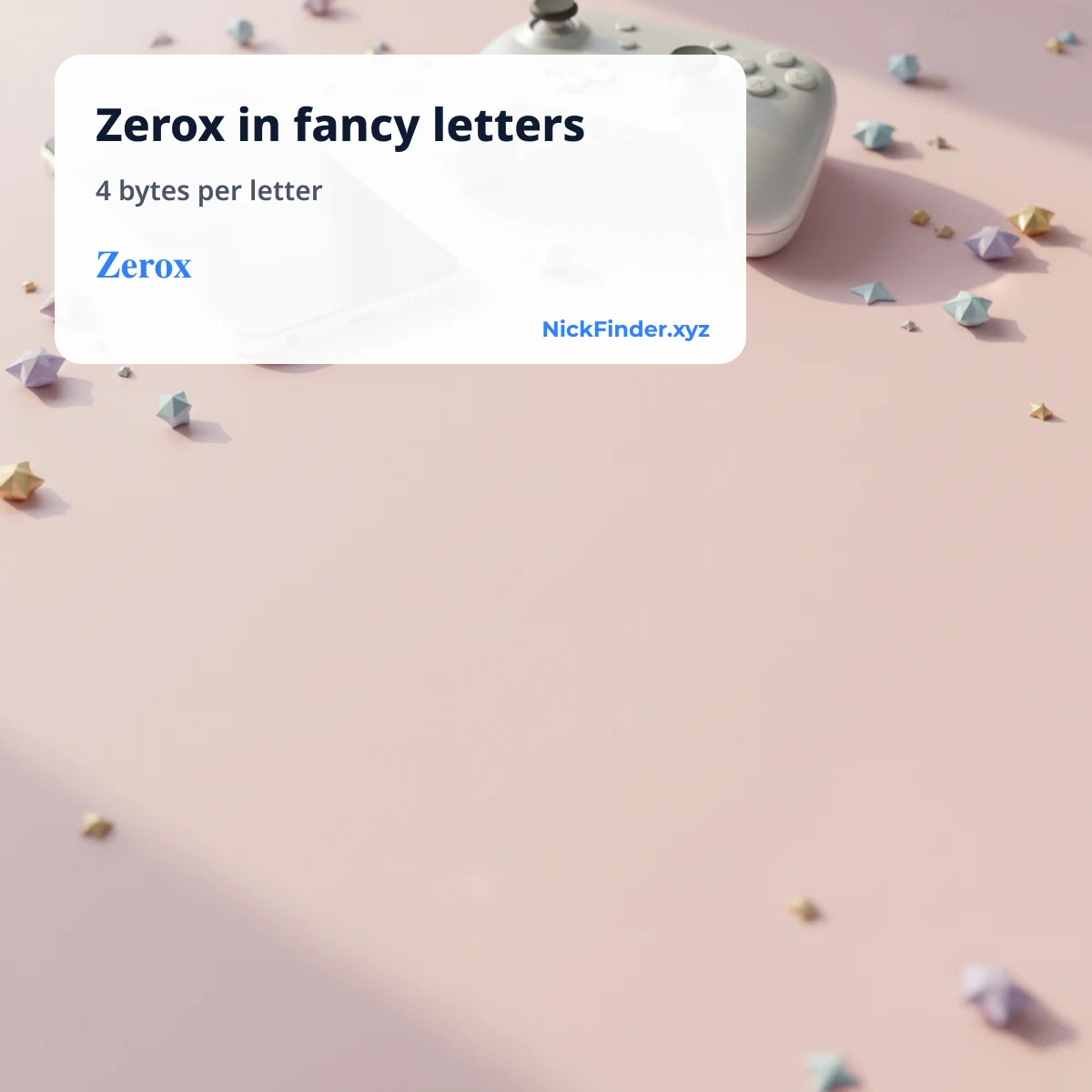 Zerox name in fancy letters for Free Fire